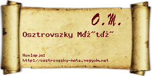 Osztrovszky Máté névjegykártya