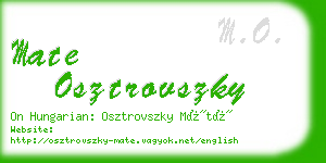 mate osztrovszky business card